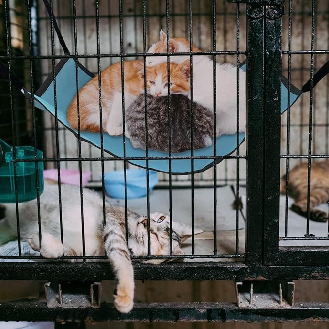 Cat Hammock for Cage Hanging ，Summer Breathable Coolness Oxford Cat Hammock - Image 4