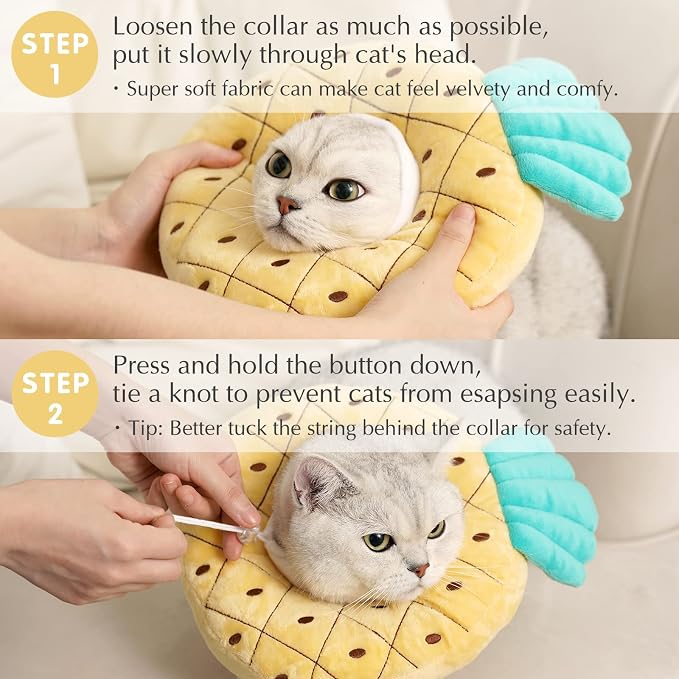 ANWA Adjustable Cat Cone Collar Soft, Cute Cat Donut Collar After Surgery - Image 5