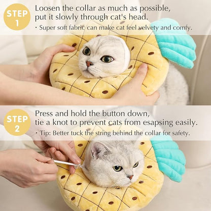 ANWA Adjustable Cat Cone Collar Soft, Cute Cat Donut Collar After Surgery - Image 5