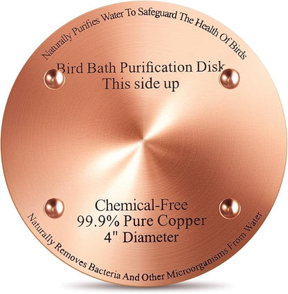 1 Pcs Bird Bath Copper Disk, 0.6mm Thick Reinforced 99.99% Pure Copper Birdbath by Unknown