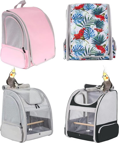 Bird Backpack Carrier with Stand Perch, Bird Travel Backpack - Image 6