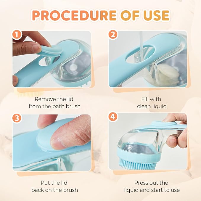 Pet Bath Brush, 2025 New 2 in 1 Dog Bath Brush - Image 4