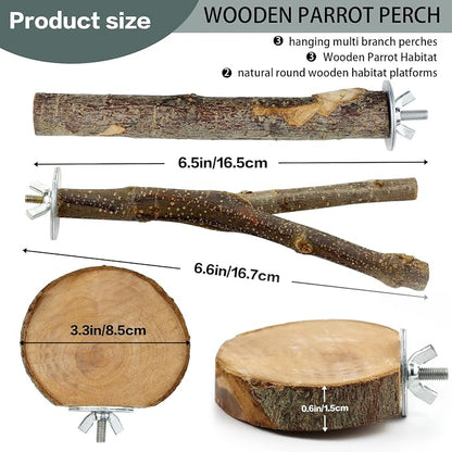 8 PCS Natural Bird Perch Set - Image 2