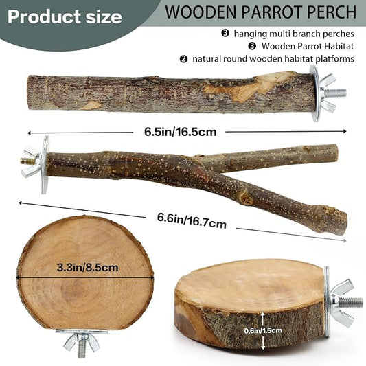 8 PCS Natural Bird Perch Set - Image 2