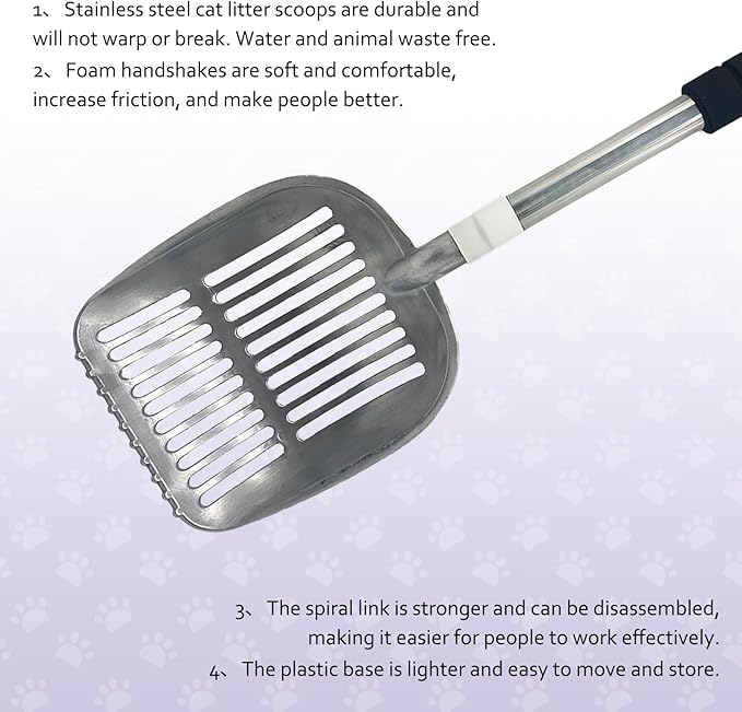 PINVNBY Cat Litter Scooper, Long Handle Litter Sifter Scoop - Image 6