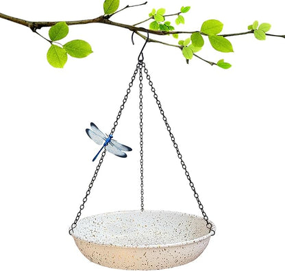 Hanging Metal White Birdbath by FKKsparkler