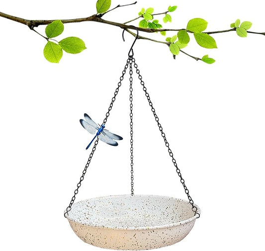 Hanging Metal White Birdbath by FKKsparkler