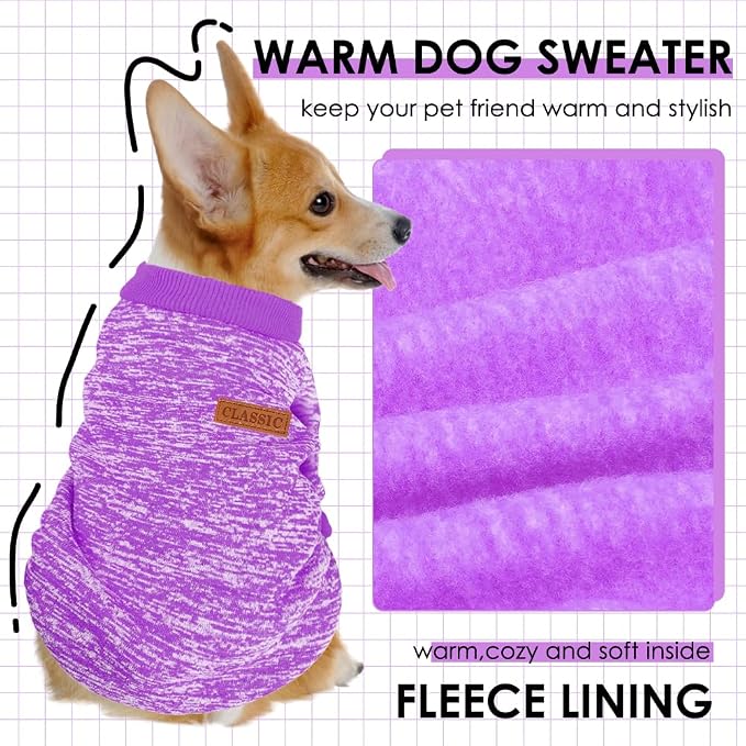 1 Pc Dog Sweaters for Small Dogs Girl Boy Winter Fleece Clothes Warm Soft Dog - Image 2