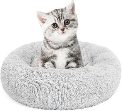 MIXJOY Calming Cat Beds for Indoor Cats, Fluffy Small Cat Cuddler Bed, by MIXJOY