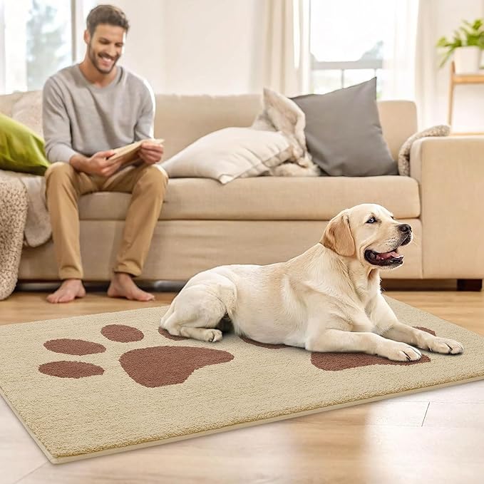 Buganda Dog Door Mat for Muddy Paws, Absorbent Dirt Trapper Washable Indoor - Image 8