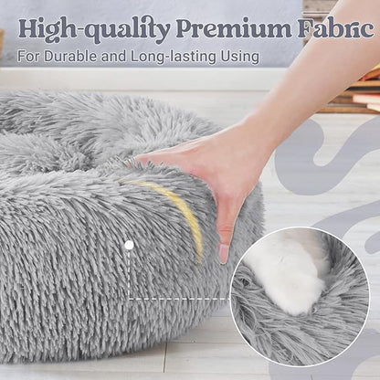 rabbitgoo Dog Bed for Small, 24 inches Machine Washable, Fluffy Donut Pet Bed - Image 6