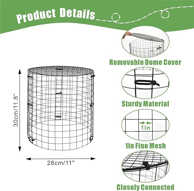 5 Packs Garden Plant Protectors from Animals, Metal Plant Cage Chicken Wire - Image 3