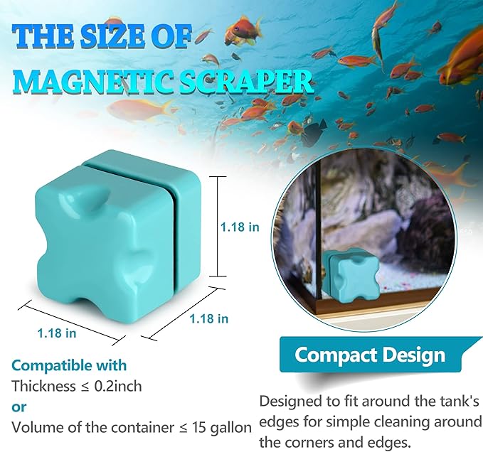 Magnetic Aquarium Fish Tank Glass Algae Scrapers Glass Cleaner Scrubber Clean - Image 4