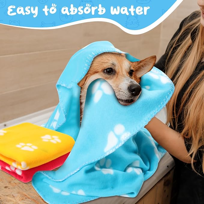 Eccliy 20 Pcs Puppy Blanket Pet Soft Fleece Dog Blankets Warm Felt Throw Sleep - Image 4