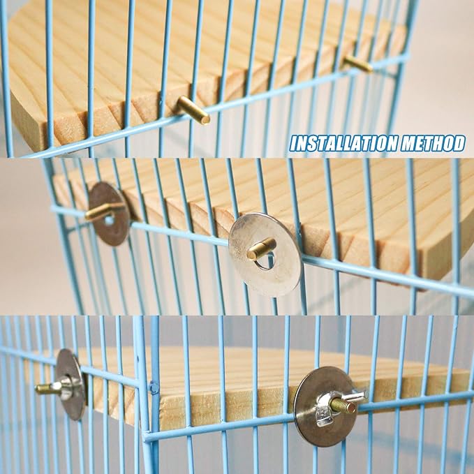 2 Pack Bird Perch Platform, Parrot Stand Sector Playground Wood Perch Stand Toy - Image 4