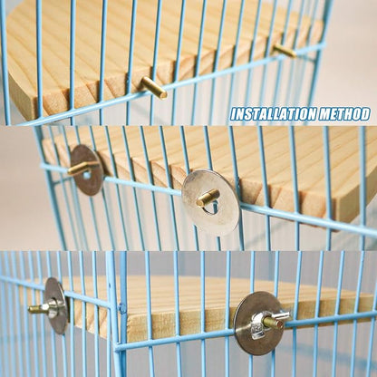 2 Pack Bird Perch Platform, Parrot Stand Sector Playground Wood Perch Stand Toy - Image 4