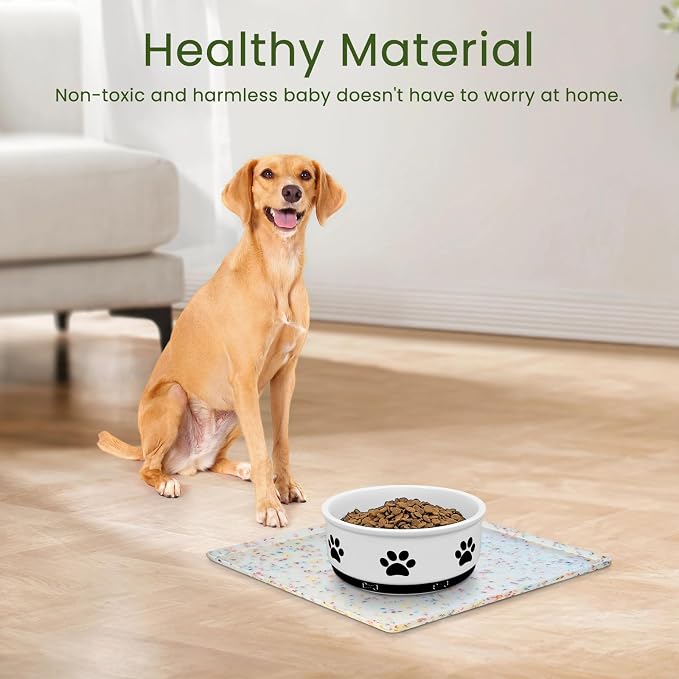 Ptlom Dog Food Mat Anti-Slip Dog Bowl Mats - Image 3