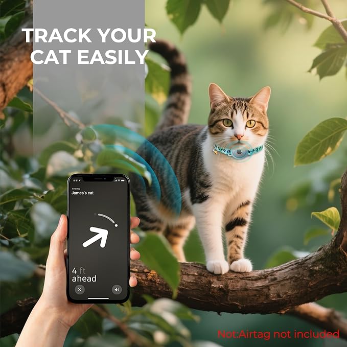 AirTag Cat Collar, Breakaway Cat Tracker Collar, Airtag Holder Compatible - Image 6