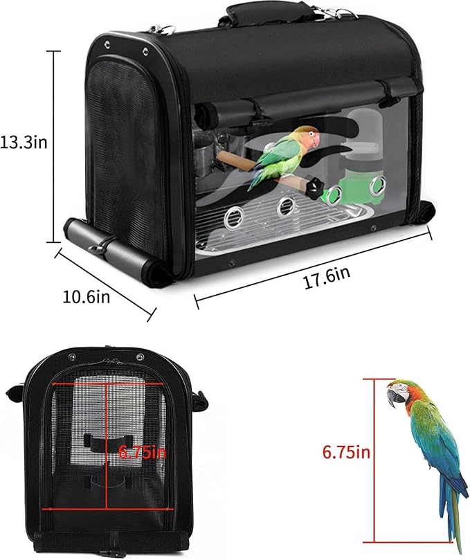 Sanmoncare Bird Carrier Bag Cockatiel Travel Cage - Image 6