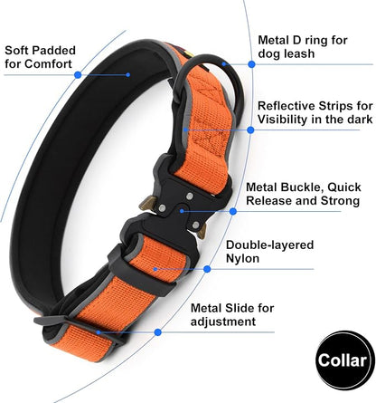 Plutus Pet Tactical Dog Collar, Reflective, Adjustable Heavy Duty Dog Collar - Image 3