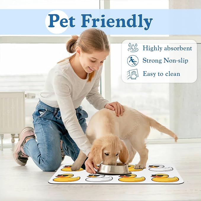 Cute Ducks Glasses Pet Feeding Mat - Image 6