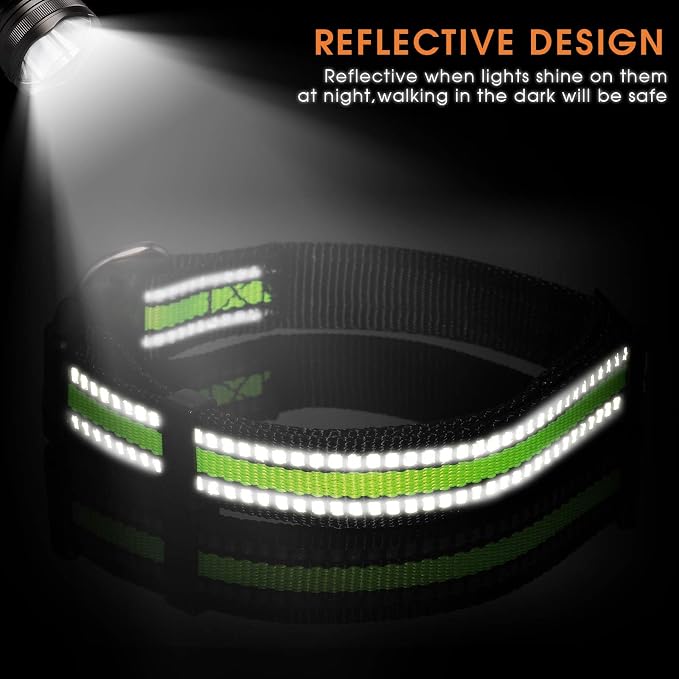 Weewooday 3 Pieces Reflective Dog Collar Nylon Adjustable Quick Release Pet - Image 3