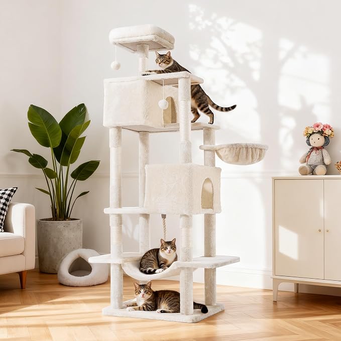 Cat Tree for Indoor Cats, 66 Inches Cat Tower - Image 2