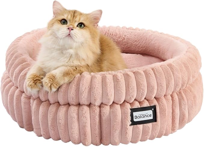 BALANCE Cat Bed Kitten Bed, Washable Round Cat Beds by BalancePet