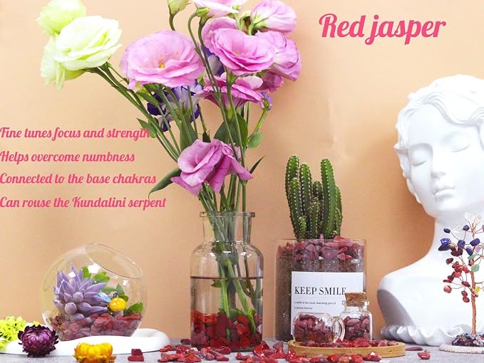 Red Jasper Aquarium Gravel Rocks Natural Tumbled Healing Crystal Chips Bulk - Image 2