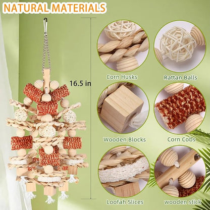 Bird Toys - Natural Corn Cob and Loofah Slices - Image 6