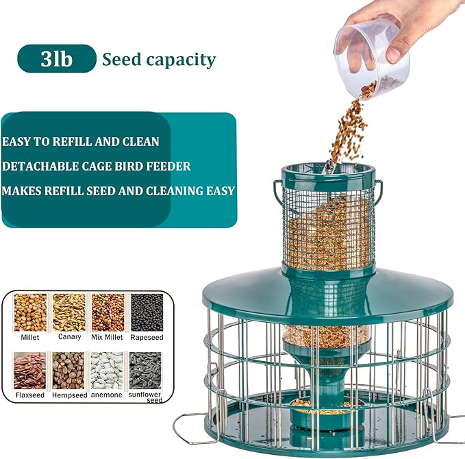 Upgraded Caged Bird Feeders Squirrel-Proof, Flexible Adjustment of Grille Size - Image 2