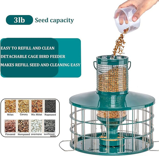Upgraded Caged Bird Feeders Squirrel-Proof, Flexible Adjustment of Grille Size - Image 2