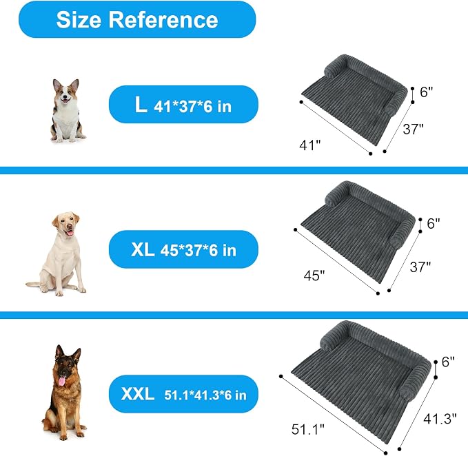 Wn's Day Luxurious Dog Couch Bed, Washable Calming Dog Couch Cover, Removable - Image 7
