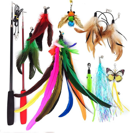 Cat Toys Interactive for Indoor Cats, Fishing Pole Toy, Retractable Cat Wand - Image 8