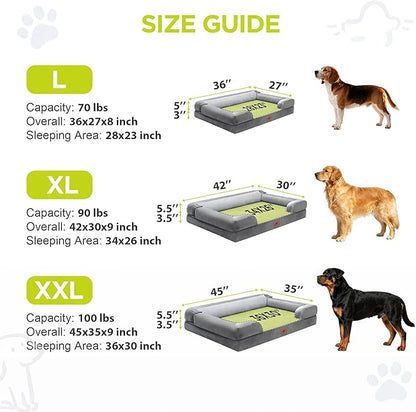 Extra Large Dog Bed, Orthopedic XL Washable Memory Foam Bed - Image 4