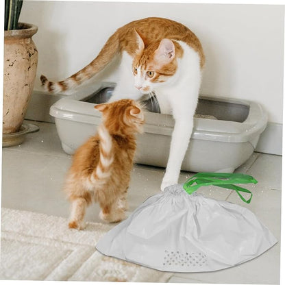 7Pcs Cat Litter Filtering Pouch Durable White Cat Litter Supplies - Image 6