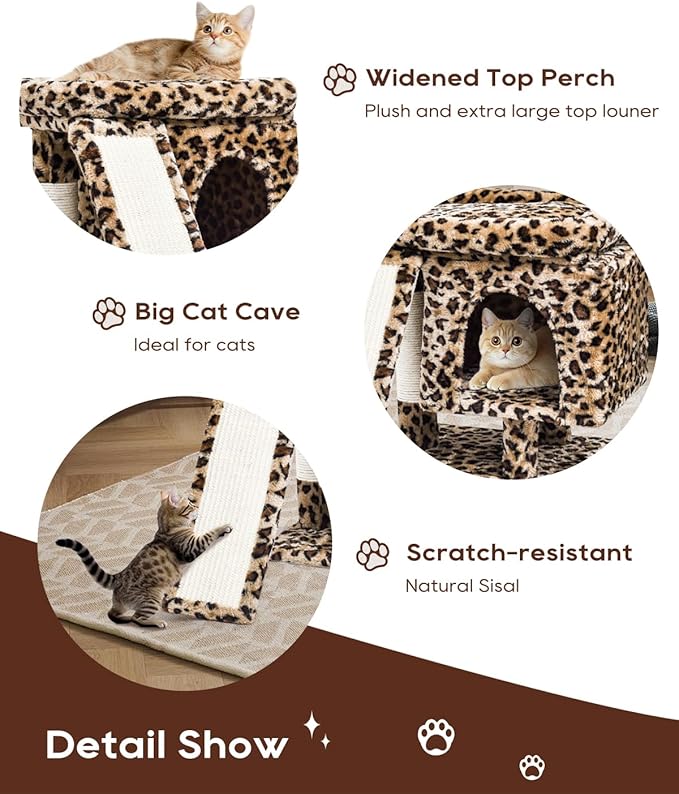SYANDLVY Small Leopard Print Cat Tree - Image 4