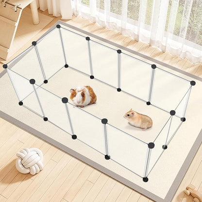 12 Panels Transparent Small Animals Playpen, Plastic Enclosure, Puppy Play Pen - Image 7