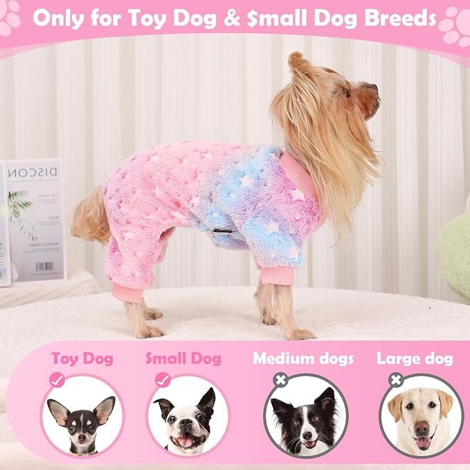 Dog Sweaters Small Girl Warm Fleece Pajamas, Cute Extra Small Dog Clothes - Image 4