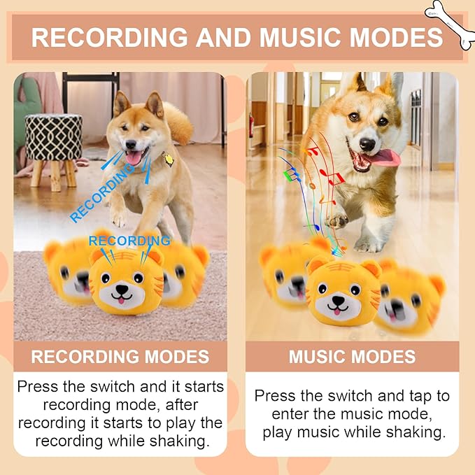 BABORUI Interactive Dog Toys Tiger, Jumping Squeaky Dog Toys - Image 3