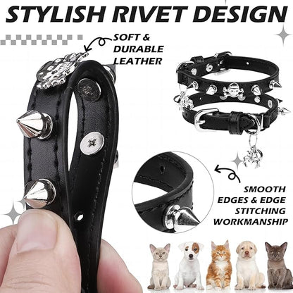 EXPAWLORER Leather Cat Collar for Girl Boy- Adjustable Pet Collar - Image 4