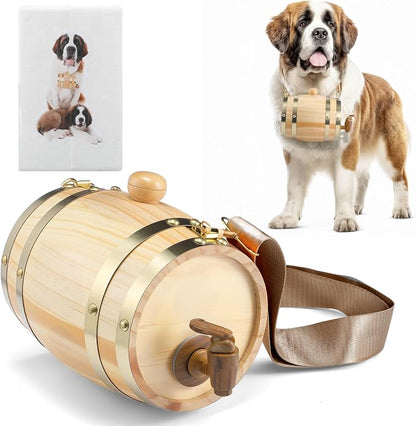 3 Pcs St Bernard Rescue Barrel Collar Set Include 1/2 Liter Saint Bernard by Huhumy
