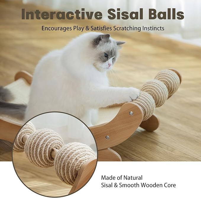 Cat Scratcher with Sisal Ball, Durable Cat Beds with Hammock - Image 5