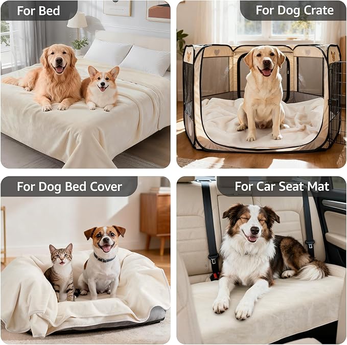 LOOBANI Waterproof Dog Blanket for Couch: Reversible Flannel Bed Blanket for - Image 5