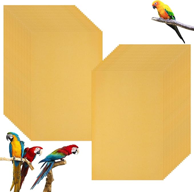 50 Pcs Gravel Liner Paper for Bird Cage, Easy Clean Pet Grinding Sandpaper for by MuxhelUS