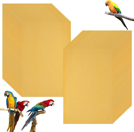 50 Pcs Gravel Liner Paper for Bird Cage, Easy Clean Pet Grinding Sandpaper for by MuxhelUS