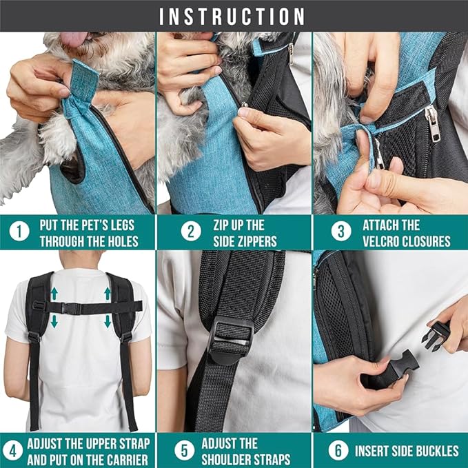 PetAmi Dog Carrier Backpack, Adjustable Dog Pet Cat Front Carrier Backpack | - Image 5