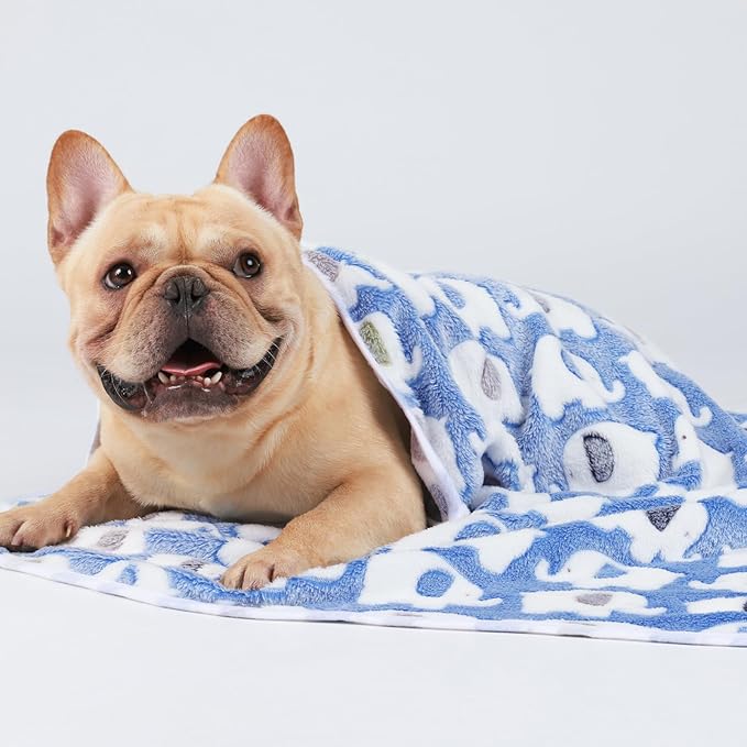 1 Pack 3 Blankets Super Soft Fluffy Premium Cute Elephant Pattern Pet Blanket - Image 5