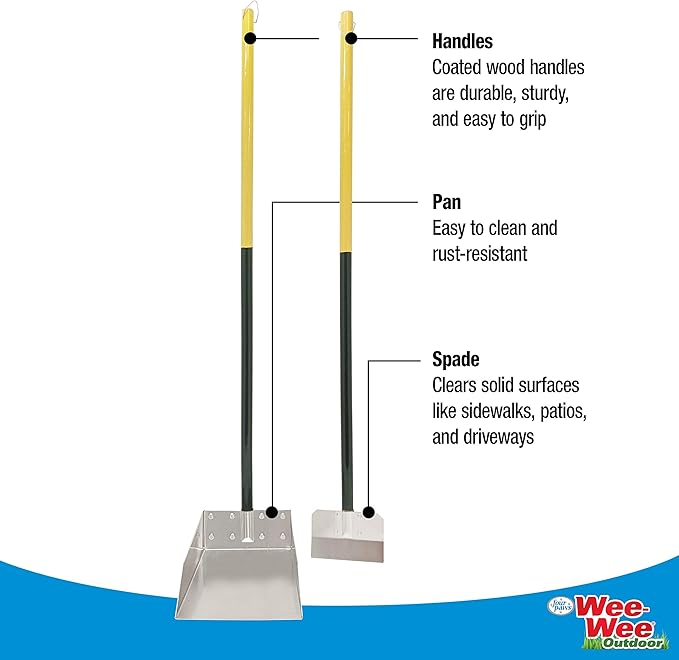 Four Paws Stainless Steel Long-Handled Dog Pooper Scooper Spade & Pan 2 Piece - Image 2