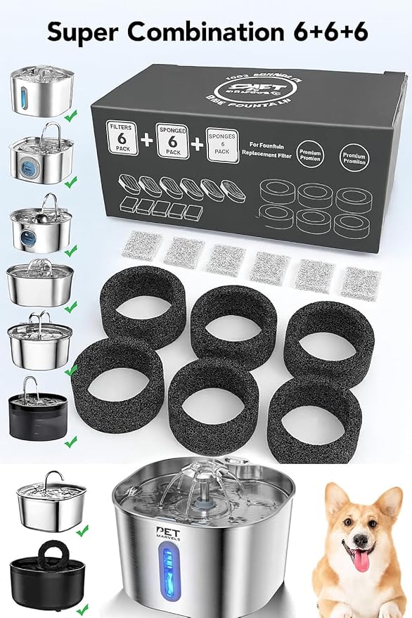 Fountain Filter Replacement Set – 18 Pack – Compatible - Image 6